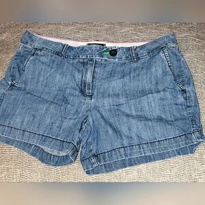 Tommy Hilfiger Shorts Womens Size 6 Blue Red Flag Chino Denim 2015